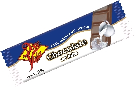 chocolate ao leite.jpg - Ingredientes:Chocolate dietético ao leite (manteiga de cacau, leite em pó desnatado, soro de leite, massa de cacau, maltodextrina, farinha de soja, polidextrose, emulsificantes lecitina de soja e éster de poliglicerol, aroma idêntico ao natural de baunilha, edulcorantes aspartame e acesulfame k ).Não contém glúten.